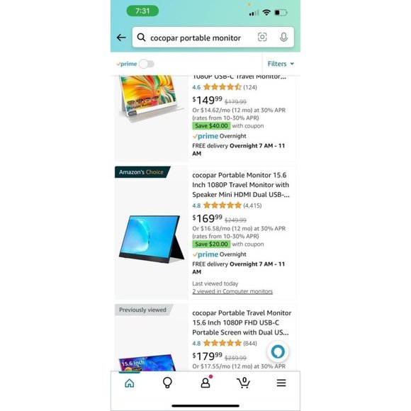 Cocopar 15.6” Portable Monitor